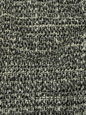 Alvin Valley Cannoli Cream, Black and Metallic Silver Boucled Wool Tweed Alvin Valley Cannoli Cream, Black and Metallic Silver Boucled Wool Tweed
