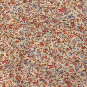 Shell, Red, and Blue Floral Polyester Jersey Shell, Red, and Blue Floral Polyester Jersey