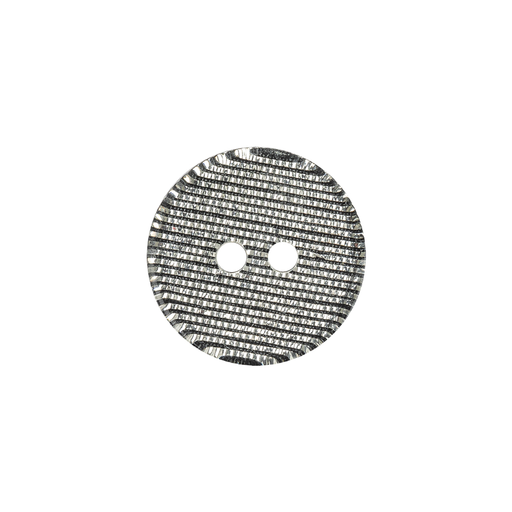 Silver Striated 2-Hole Plastic Saucer Button – 28L/18mm Silver Striated 2-Hole Plastic Saucer Button – 28L/18mm