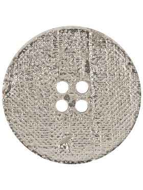 Matte Nickel Textured 4-Hole Saucer Button – 44L/28mm Matte Nickel Textured 4-Hole Saucer Button – 44L/28mm
