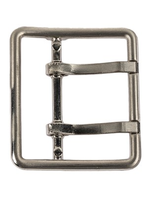 Satin Nickel Double Tongue Metal Buckle – 48mm Satin Nickel Double Tongue Metal Buckle – 48mm