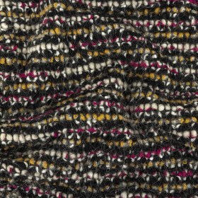Magenta, Ceylon Yellow, and Black Striped Chunky Sweater Knit Magenta, Ceylon Yellow, and Black Striped Chunky Sweater Knit
