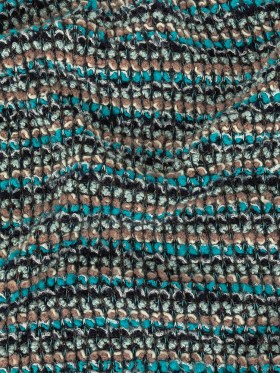 Turquoise, Beige and Navy Striped Chunky Wool Knit Turquoise, Beige and Navy Striped Chunky Wool Knit