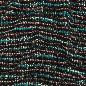 Black, Red, and Algiers Blue Boucled Wool Knit Black, Red, and Algiers Blue Boucled Wool Knit