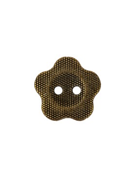 Light Bronze Nailshead Textured 2-Hole Metal Flower Button – 24L/15mm Light Bronze Nailshead Textured 2-Hole Metal Flower Button – 24L/15mm