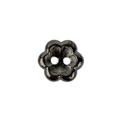 Gunmetal Concave 2-Hole Metal Flower Button – 24L/15mm Gunmetal Concave 2-Hole Metal Flower Button – 24L/15mm
