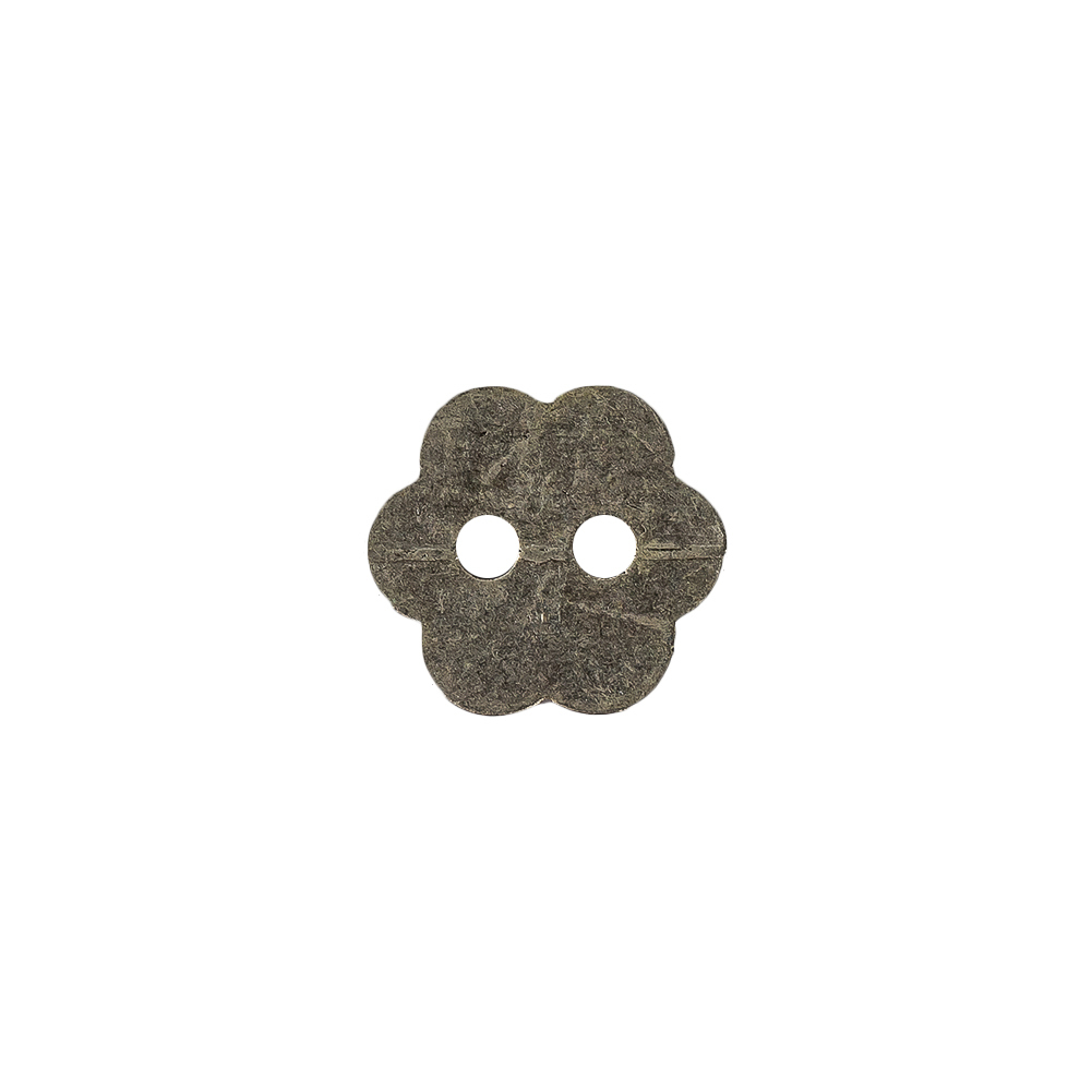 Silver Concave 2-Hole Metal Flower Button - 20L/12.5mm