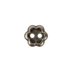 Silver Concave 2-Hole Metal Flower Button – 20L/12.5mm Silver Concave 2-Hole Metal Flower Button – 20L/12.5mm