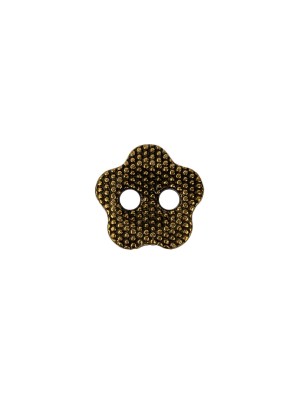 Light Bronze Nailshead Textured 2-Hole Metal Flower Button – 17L/10.5mm Light Bronze Nailshead Textured 2-Hole Metal Flower Button – 17L/10.5mm
