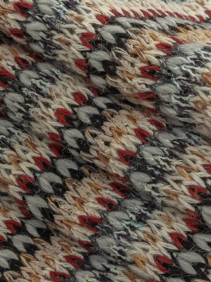 Italian White, Red and Saffron Striped Wool Sweater Knit Italian White, Red and Saffron Striped Wool Sweater Knit