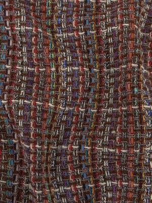 Italian Chocolate Multicolor Blended Wool Tweed Italian Chocolate Multicolor Blended Wool Tweed