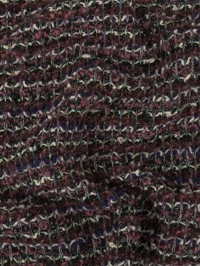 Rose, Eggplant and Metallic Silver Loopy Wool Sweater Knit Rose, Eggplant and Metallic Silver Loopy Wool Sweater Knit