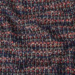 Navy and Red Striated Chunky Wool Knit Navy and Red Striated Chunky Wool Knit