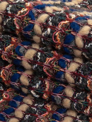 Blue, Sesame, and Wine Chunky Striped Wool Knit Blue, Sesame, and Wine Chunky Striped Wool Knit