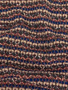 Blue, Sesame, and Wine Chunky Striped Wool Knit Blue, Sesame, and Wine Chunky Striped Wool Knit