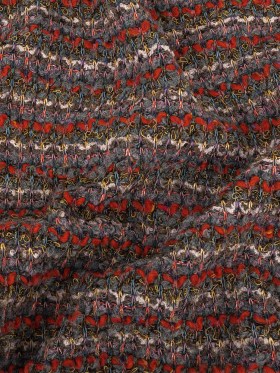Red, Gray, and Yellow Striped Loopy Chunky Sweater Knit Red, Gray, and Yellow Striped Loopy Chunky Sweater Knit
