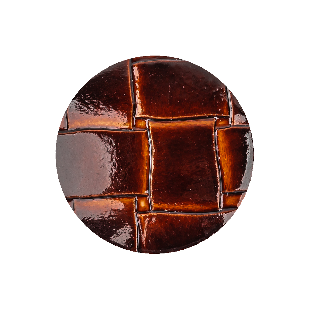 Italian Shiny Bark Basketweave Embossed Faux Leather Button – 40L/25.5mm Italian Shiny Bark Basketweave Embossed Faux Leather Button – 40L/25.5mm