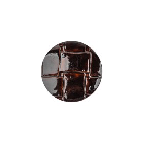 Italian Dark Brown Basketweave Embossed Faux Leather Button – 28L/18mm Italian Dark Brown Basketweave Embossed Faux Leather Button – 28L/18mm