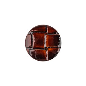Italian Shiny Bark Basketweave Embossed Faux Leather Button – 28L/18mm Italian Shiny Bark Basketweave Embossed Faux Leather Button – 28L/18mm