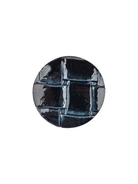 Italian Shiny Navy Basketweave Embossed Faux Leather Button – 24L/15mm Italian Shiny Navy Basketweave Embossed Faux Leather Button – 24L/15mm