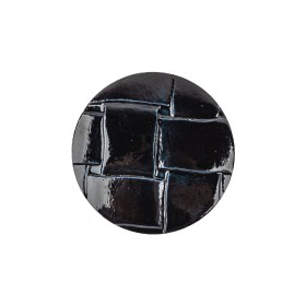 Italian Shiny Navy Basketweave Embossed Faux Leather Button – 36L/23mm Italian Shiny Navy Basketweave Embossed Faux Leather Button – 36L/23mm
