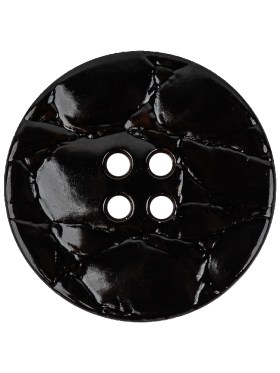 Italian Glossy Midnight Brown Abstract Molded 4-Hole Faux Leather Button – 44L/28mm Italian Glossy Midnight Brown Abstract Molded 4-Hole Faux Leather Button – 44L/28mm