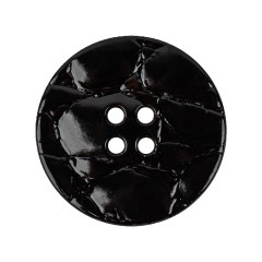 Italian Glossy Midnight Brown Abstract Molded 4-Hole Faux Leather Button – 44L/28mm Italian Glossy Midnight Brown Abstract Molded 4-Hole Faux Leather Button – 44L/28mm
