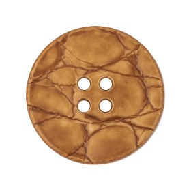 Italian Matte Luggage Abstract Molded 4-Hole Faux Leather Button – 44L/28mm Italian Matte Luggage Abstract Molded 4-Hole Faux Leather Button – 44L/28mm