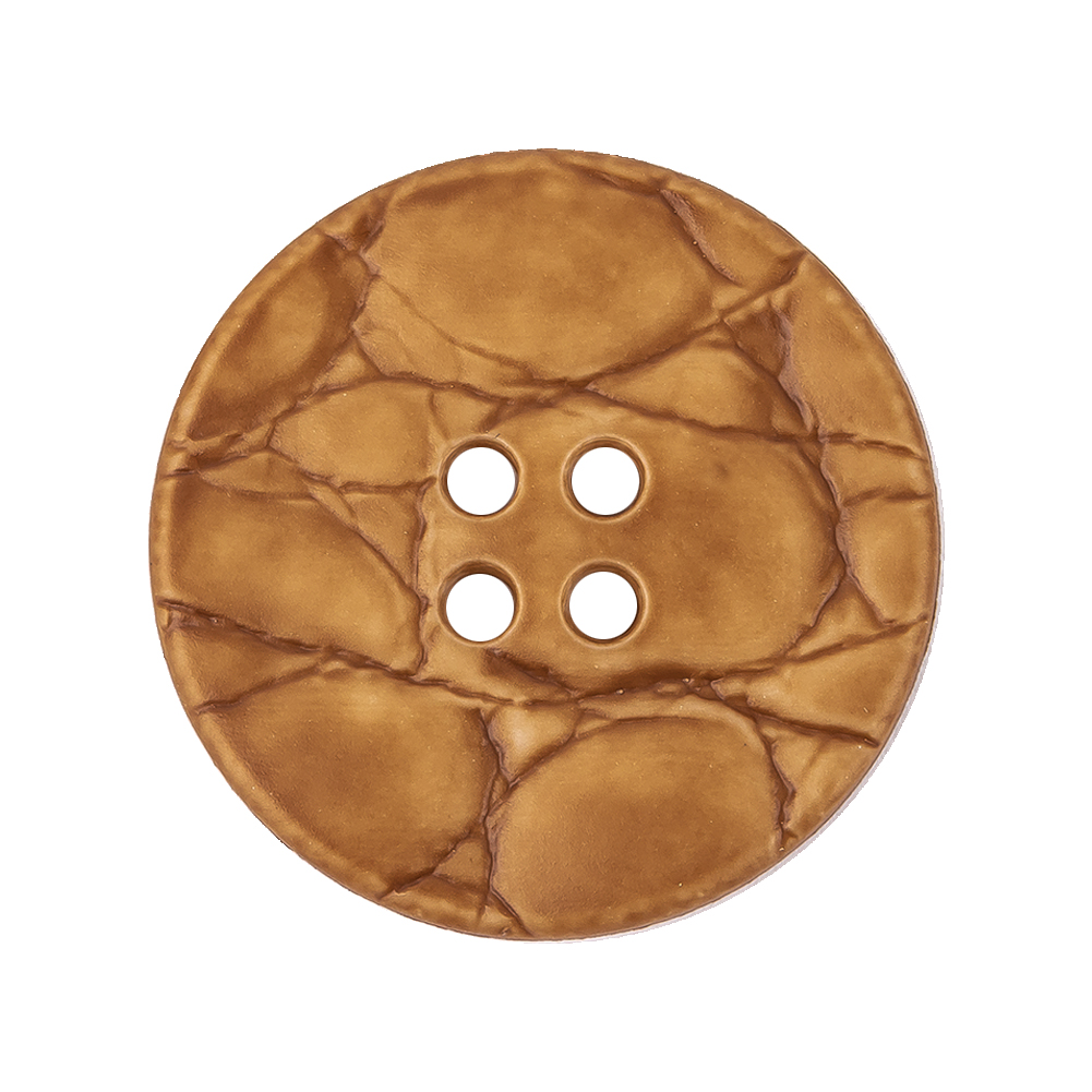 Italian Matte Luggage Abstract Molded 4-Hole Faux Leather Button – 44L/28mm Italian Matte Luggage Abstract Molded 4-Hole Faux Leather Button – 44L/28mm