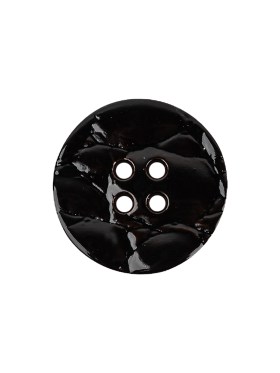 Italian Glossy Midnight Brown Abstract Molded 4-Hole Faux Leather Button – 32L/20mm Italian Glossy Midnight Brown Abstract Molded 4-Hole Faux Leather Button – 32L/20mm