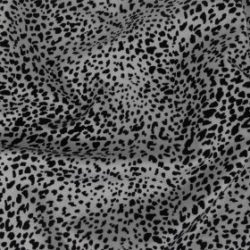 Gray and Black Cheetah Patterned Flocked Stretch Cotton Twill Gray and Black Cheetah Patterned Flocked Stretch Cotton Twill