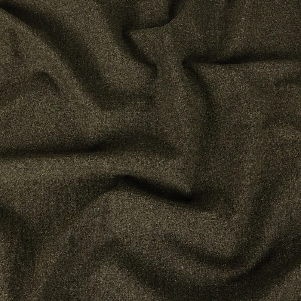 Italian Army Green Heathered Stretch Suiting Italian Army Green Heathered Stretch Suiting