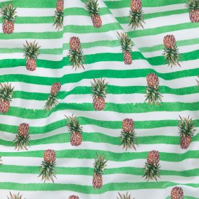 Compression Swimwear Tricot, UV Protective with Aloe Vera Microcapsules – Green and White Painted Stripes and Pineapples – Caye Collection Compression Swimwear Tricot, UV Protective with Aloe Vera Microcapsules – Green and White Painted Stripes and Pineapples – Caye Collection