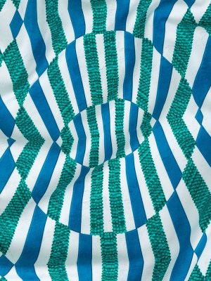 Compression Swimwear Tricot, UV Protective with Aloe Vera Microcapsules – Blue and Teal Geometric – Caye Collection Compression Swimwear Tricot, UV Protective with Aloe Vera Microcapsules – Blue and Teal Geometric – Caye Collection