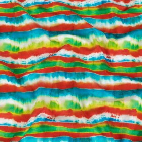 Compression Swimwear Tricot, UV Protective with Aloe Vera Microcapsules – Orange, Green and Blue Tie Dye Stripes – Caye Collection Compression Swimwear Tricot, UV Protective with Aloe Vera Microcapsules – Orange, Green and Blue Tie Dye Stripes – Caye Collection