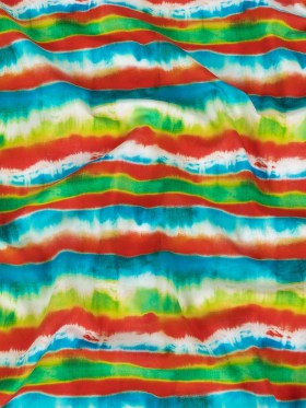 Compression Swimwear Tricot, UV Protective with Aloe Vera Microcapsules – Orange, Green and Blue Tie Dye Stripes – Caye Collection Compression Swimwear Tricot, UV Protective with Aloe Vera Microcapsules – Orange, Green and Blue Tie Dye Stripes – Caye Collection