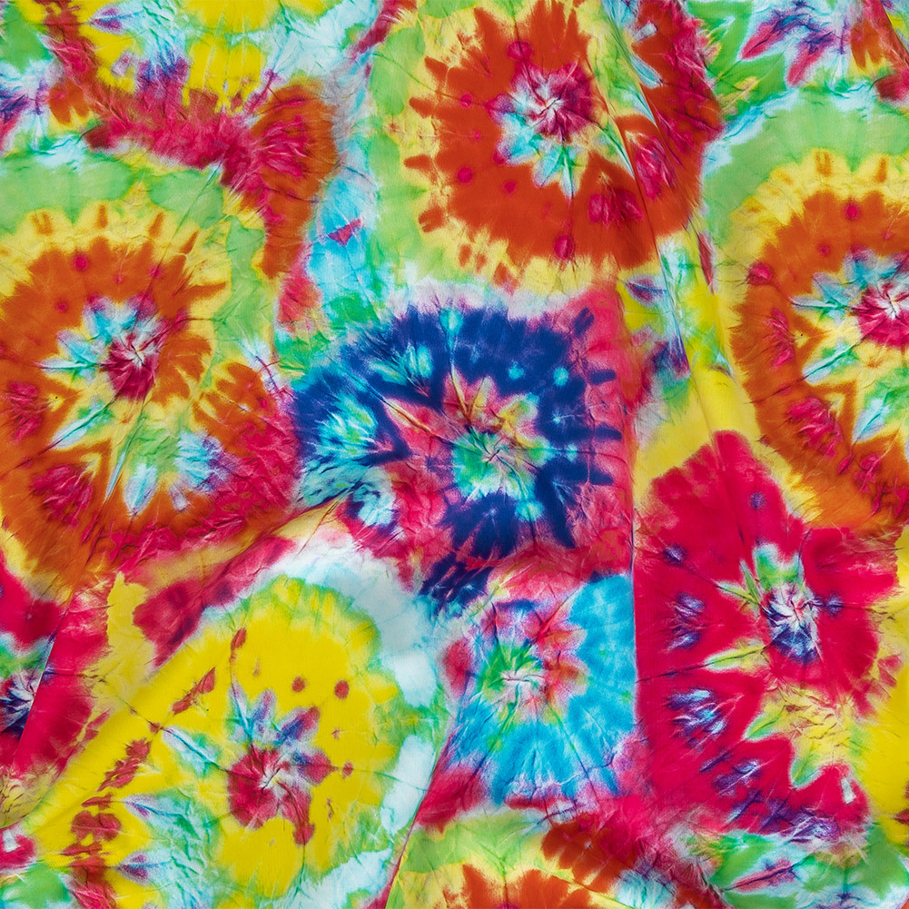 Bright Rainbow Wrinkled Tie Dye Spirals Caye UV Protective Compression Swimwear Tricot with Aloe Vera Microcapsules Bright Rainbow Wrinkled Tie Dye Spirals Caye UV Protective Compression Swimwear Tricot with Aloe Vera Microcapsules