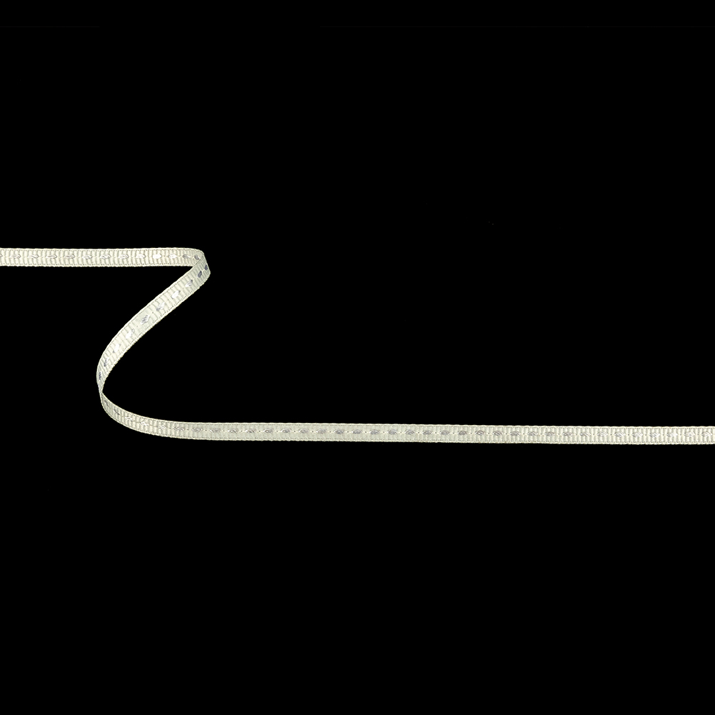 Egret Grosgrain Ribbon with Lucent White Stitching – 0.25″ Egret Grosgrain Ribbon with Lucent White Stitching – 0.25″