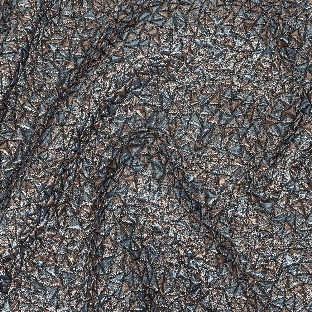 Mood Exclusive Metallic Rose Gold and Sky Blue Tactile Triangles Luxury Brocade Mood Exclusive Metallic Rose Gold and Sky Blue Tactile Triangles Luxury Brocade
