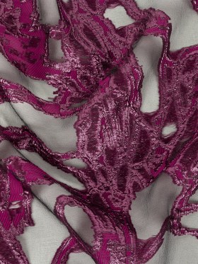 Mood Exclusive Metallic Raspberry Radiance and Black Mineral Veins Luxury Burnout Brocade Mood Exclusive Metallic Raspberry Radiance and Black Mineral Veins Luxury Burnout Brocade