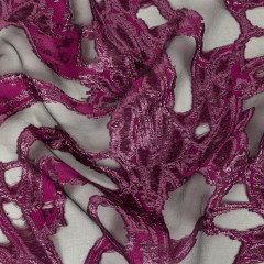 Mood Exclusive Metallic Raspberry Radiance and Black Mineral Veins Luxury Burnout Brocade Mood Exclusive Metallic Raspberry Radiance and Black Mineral Veins Luxury Burnout Brocade