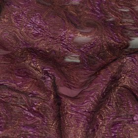 Mood Exclusive Metallic Purple and Copper Swirls Sheer Organza Luxury Brocade Mood Exclusive Metallic Purple and Copper Swirls Sheer Organza Luxury Brocade