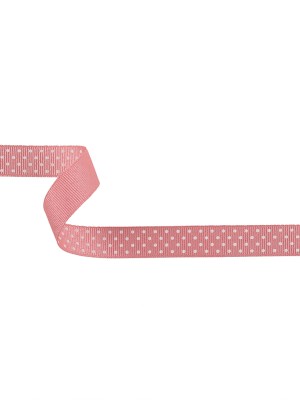 Flamingo Pink and White Polka Dots Grosgrain Ribbon – 0.625″ Flamingo Pink and White Polka Dots Grosgrain Ribbon – 0.625″