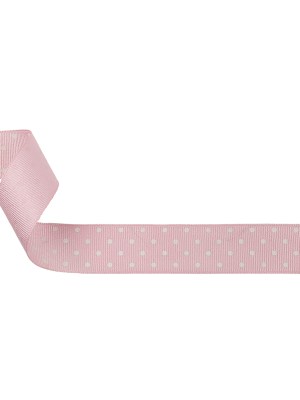 Parfait Pink and White Polka Dots Grosgrain Ribbon – 1″ Parfait Pink and White Polka Dots Grosgrain Ribbon – 1″