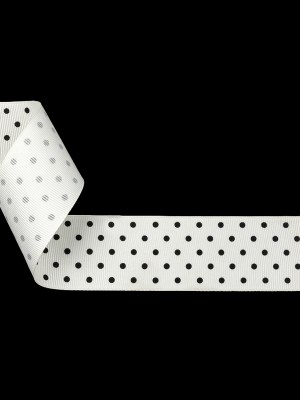 Bright White and Moonless Night Polka Dots Grosgrain Ribbon – 1.625″ Bright White and Moonless Night Polka Dots Grosgrain Ribbon – 1.625″