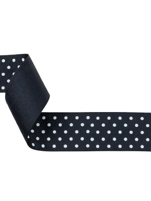 Total Eclipse and White Polka Dots Grosgrain Ribbon – 1.625″ Total Eclipse and White Polka Dots Grosgrain Ribbon – 1.625″