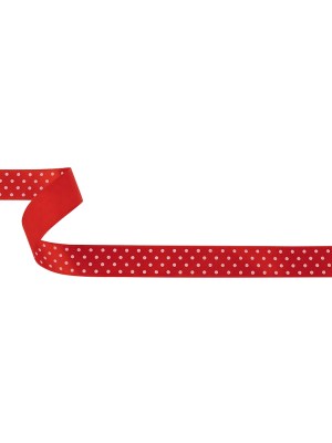 Red and White Polka Dots Satin Ribbon – 0.625″ Red and White Polka Dots Satin Ribbon – 0.625″