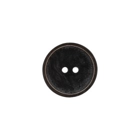 Matte Charcoal Narrow Rim 2-Hole Plastic Button – 24L/15mm Matte Charcoal Narrow Rim 2-Hole Plastic Button – 24L/15mm