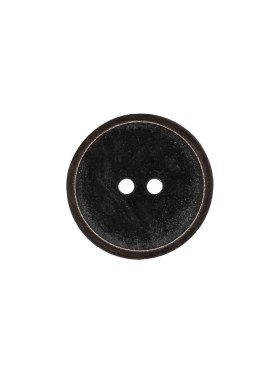 Matte Charcoal Narrow Rim 2-Hole Plastic Button – 24L/15mm Matte Charcoal Narrow Rim 2-Hole Plastic Button – 24L/15mm
