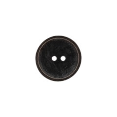Matte Charcoal Narrow Rim 2-Hole Plastic Button – 24L/15mm Matte Charcoal Narrow Rim 2-Hole Plastic Button – 24L/15mm